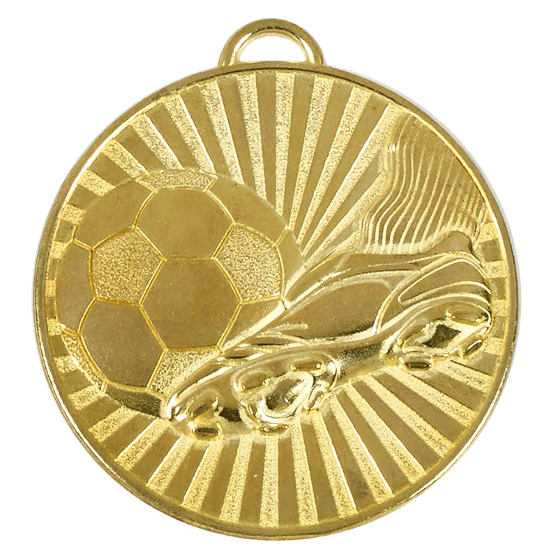 Gold Helix Football Boot & Ball Medal 6cm