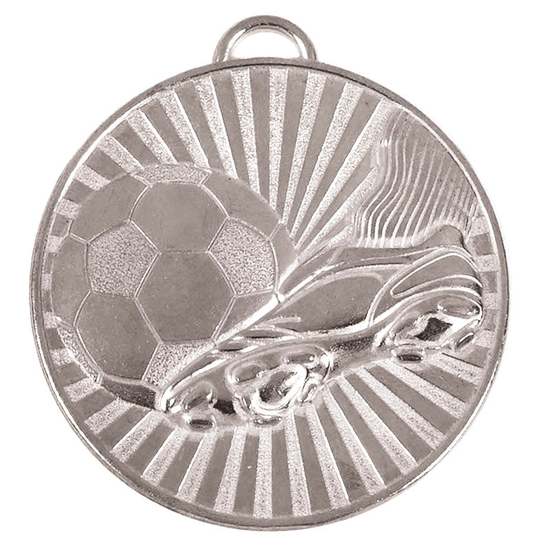 Silver Helix Football Boot & Ball Medal 6cm