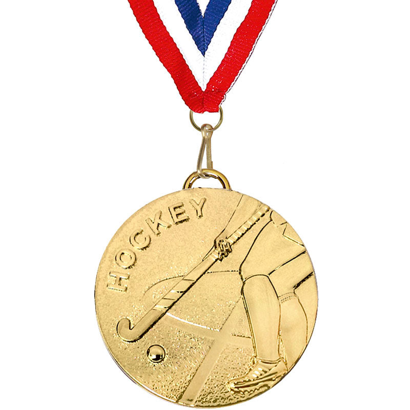 Gold Target Hockey Medal 5cm