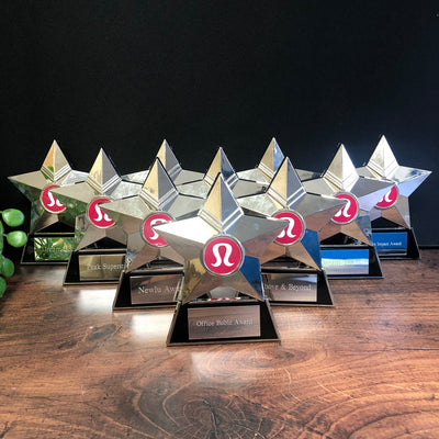 budget cast metal star plaque award bronze silver gold
