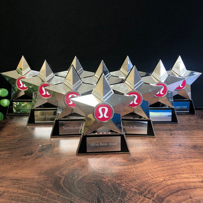 budget cast metal star plaque award bronze silver gold