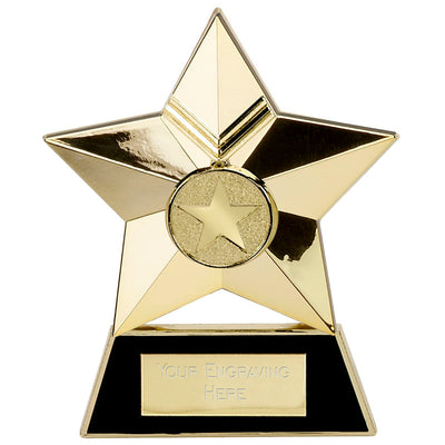 Budget Metal Plaque Awards Cast Metal Star - Gold, Silver & Bronze