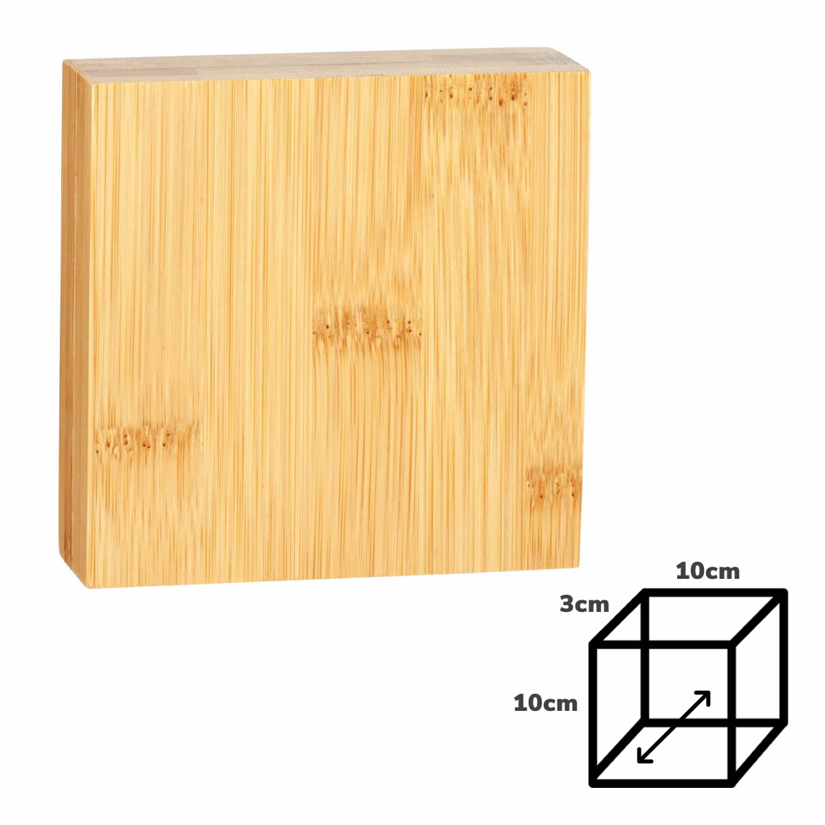 Bamboo Wooden Block Award - Small - Laser Engraved