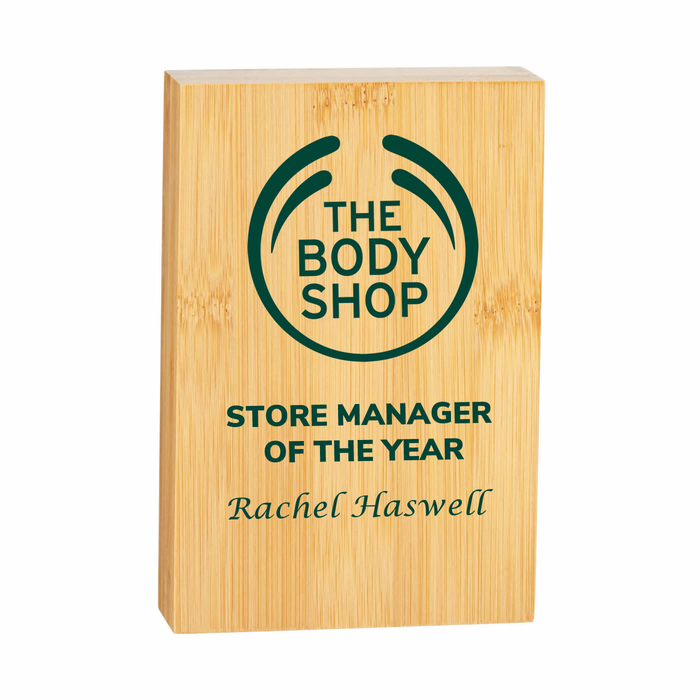 Bamboo Wooden Block Award - Medium - Colour Printed