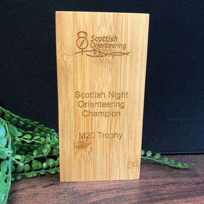 Bamboo Wooden Block Award Large Laser Engraved