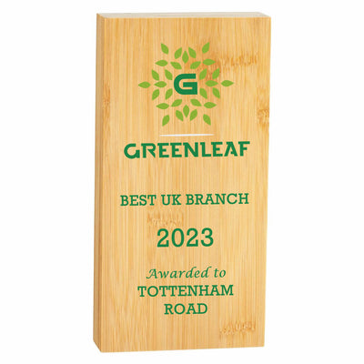 Bamboo Wooden Block Award - Large - Colour Printed