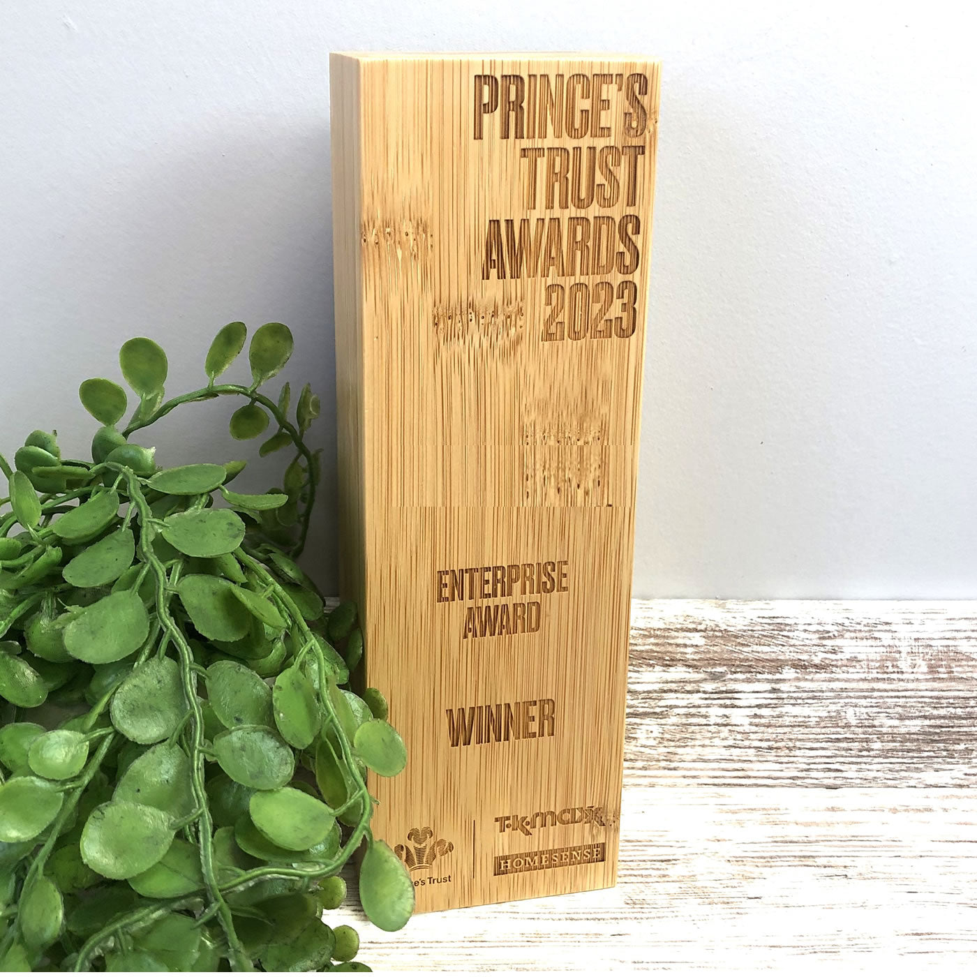 Bamboo Wooden Pillar Award - Large - Laser Engraved