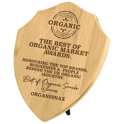 Bamboo Wooden Shield Award Trophy - Laser Engraved