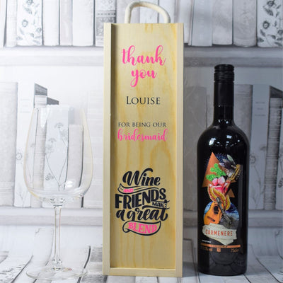 Personalised Printed Bridesmaid Wine Box