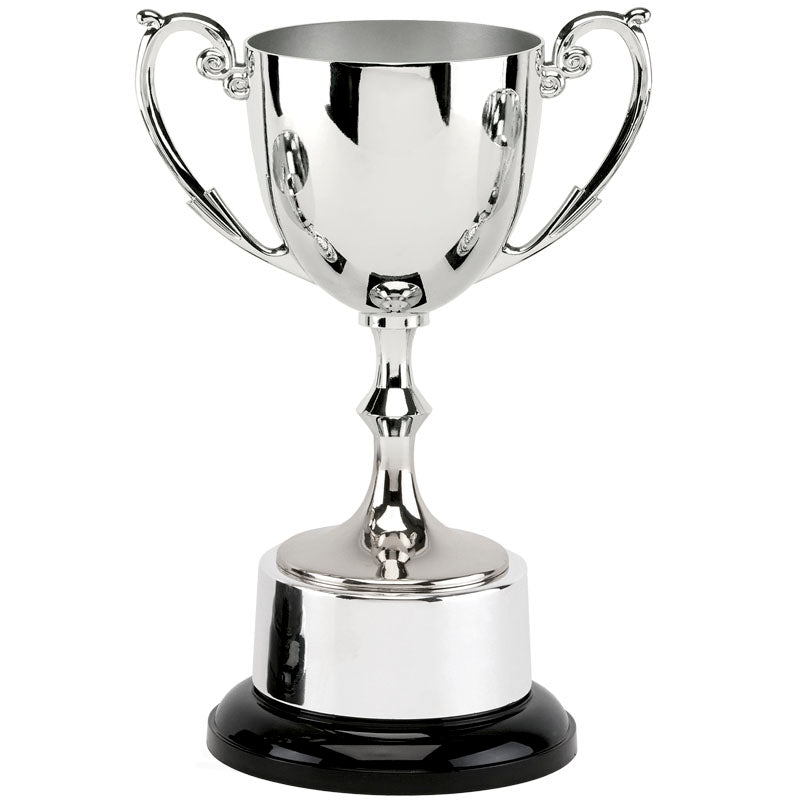 silver cast metal presentation trophy cup