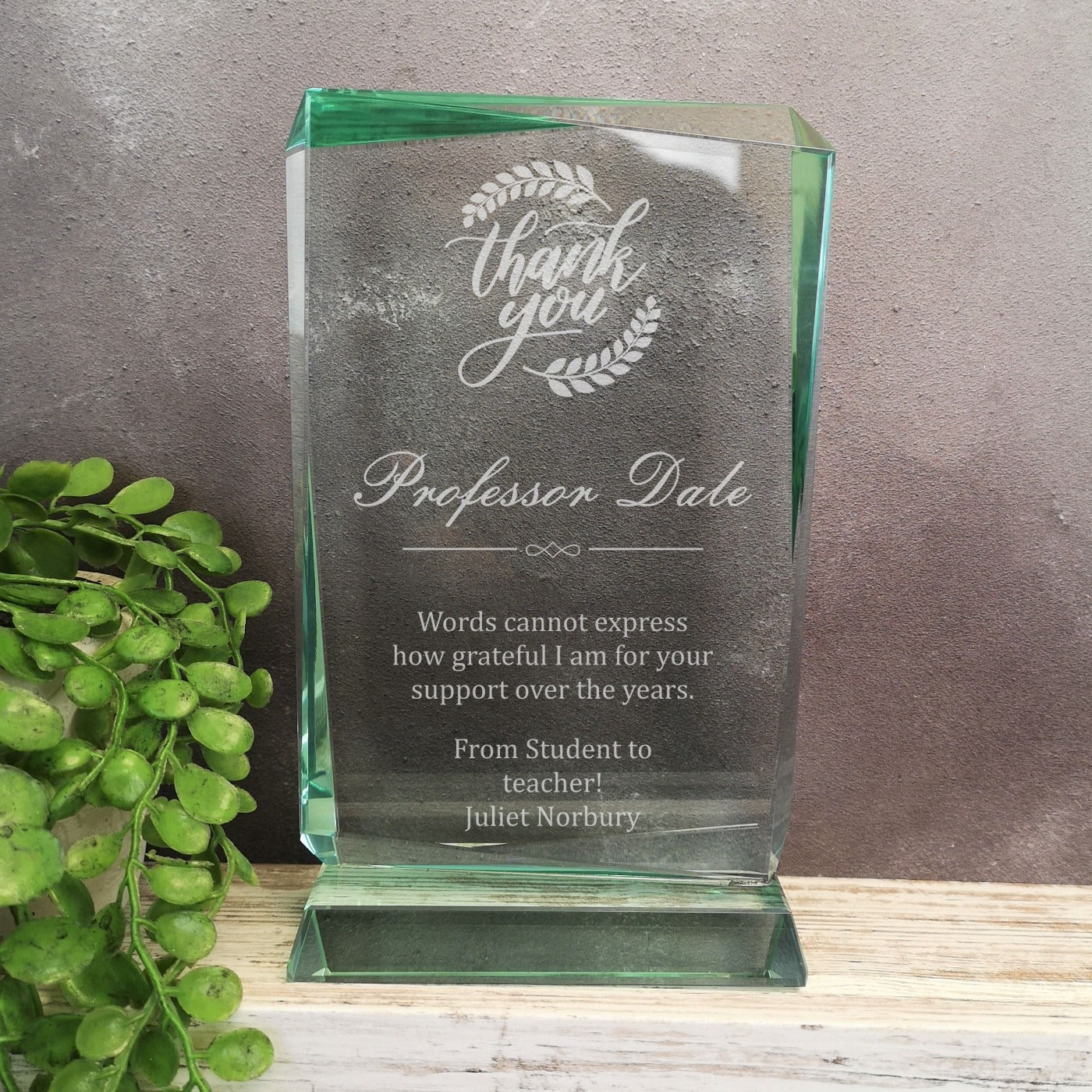 Renegade Jade Crystal Thank You Award