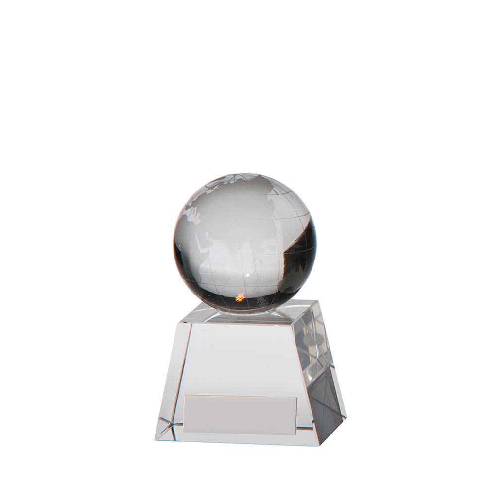 Voyager Globe Crystal Award Trophy