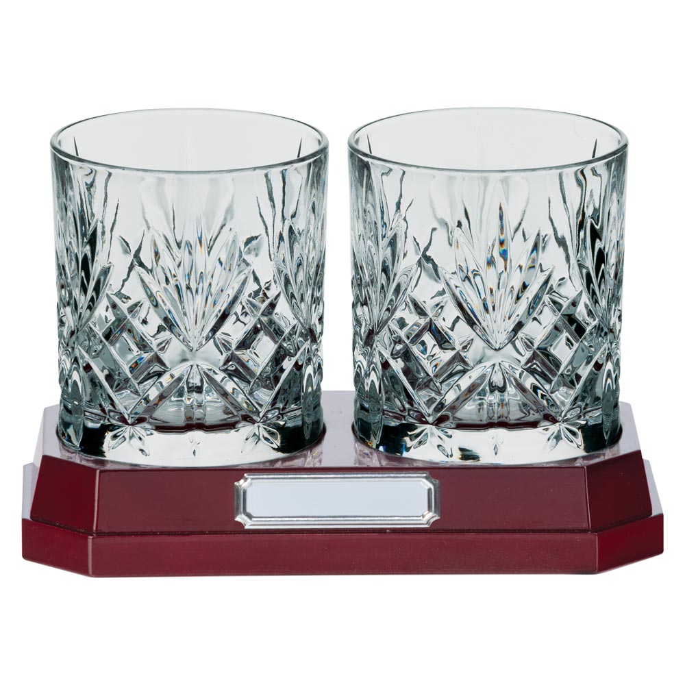 St Oswald Set Of 2 Crystal Whisky Glasses With Base