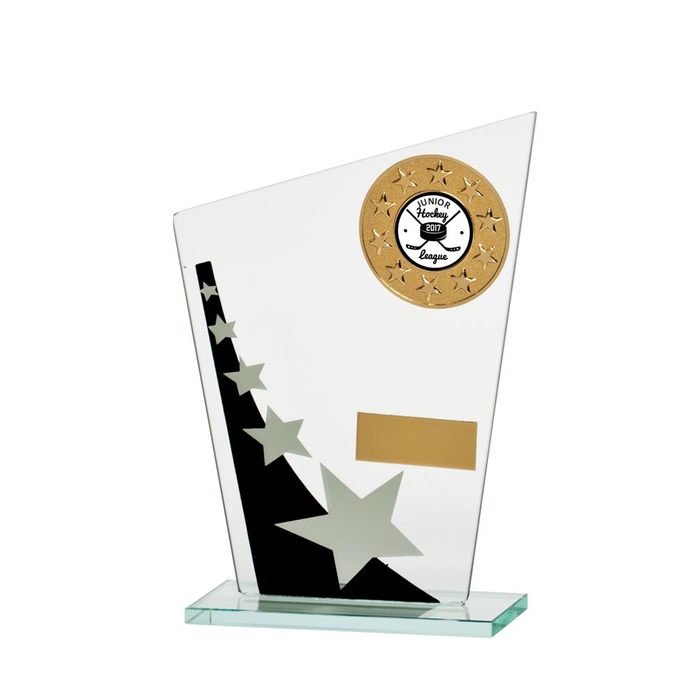 Mega Star Multi-Sport Jade Glass Award in Black & Silver
