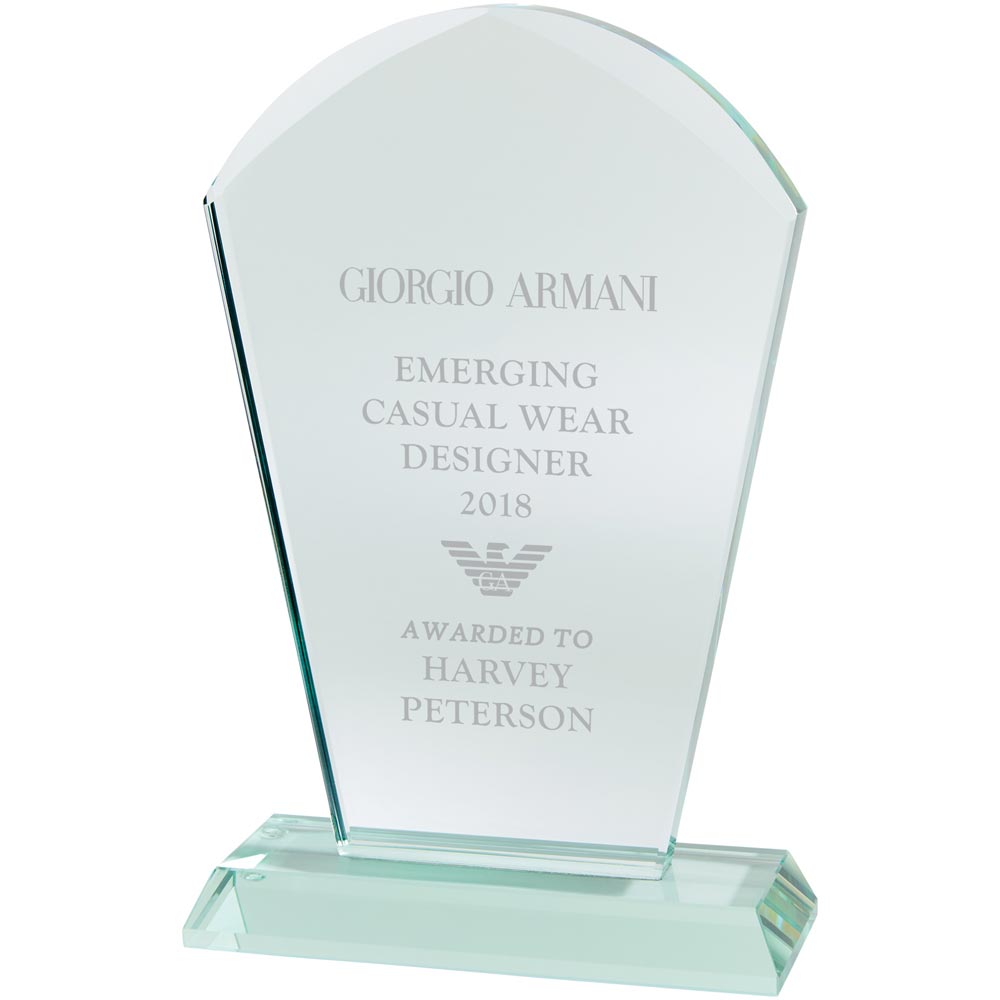 Explorer Jade Glass Plaque Award Trophy