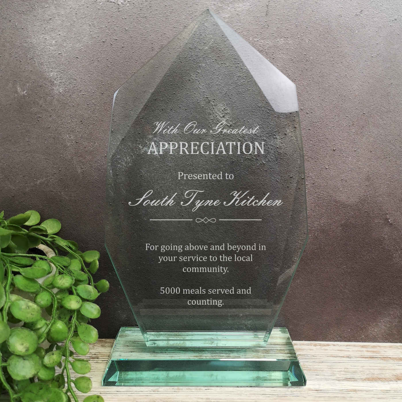 Innovate Long Service Appreciation Glass Award