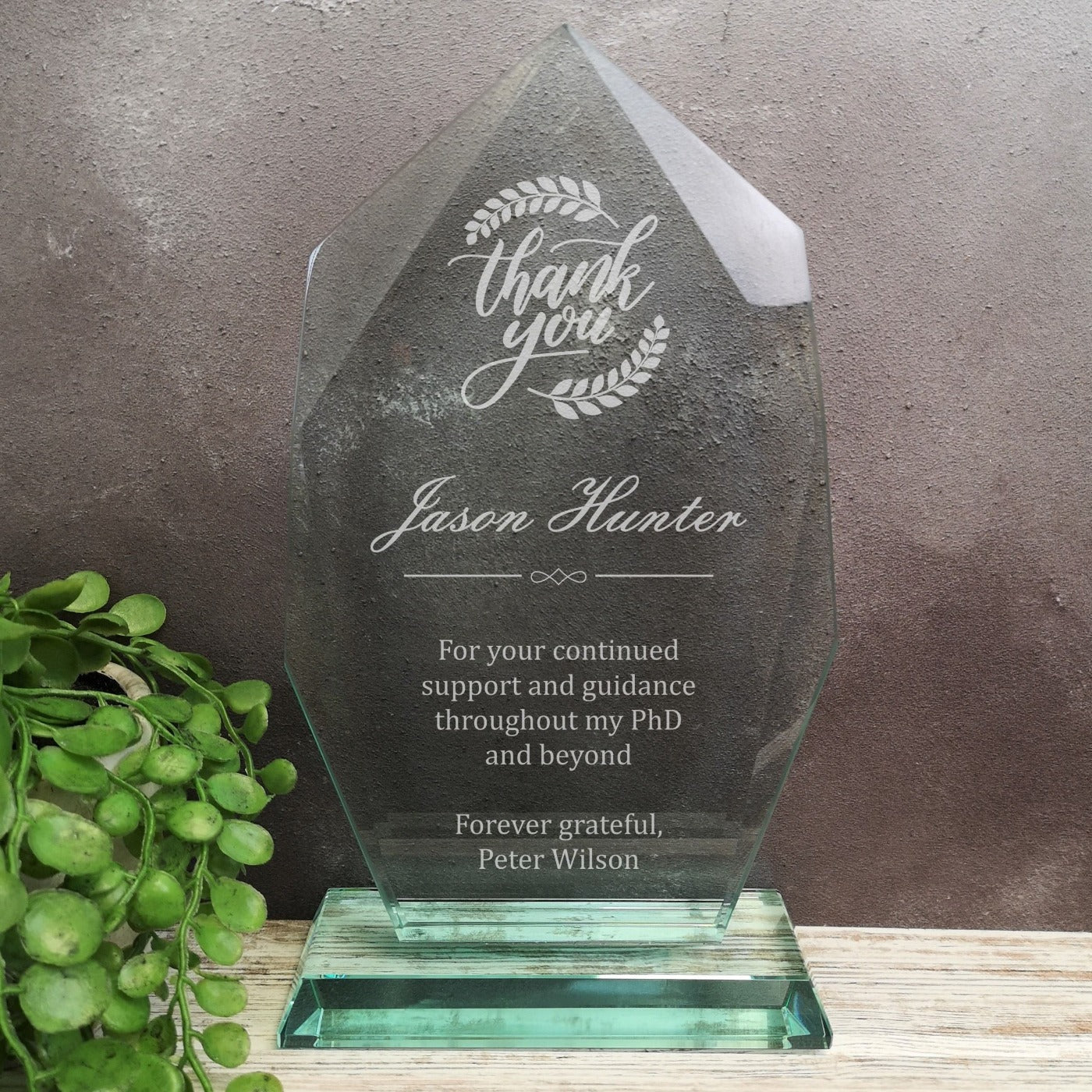 Innovate Jade Glass Thank You Award