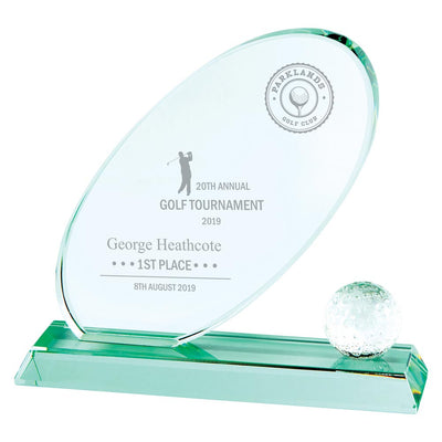 Muirfield Jade Glass Gold Award Trophy