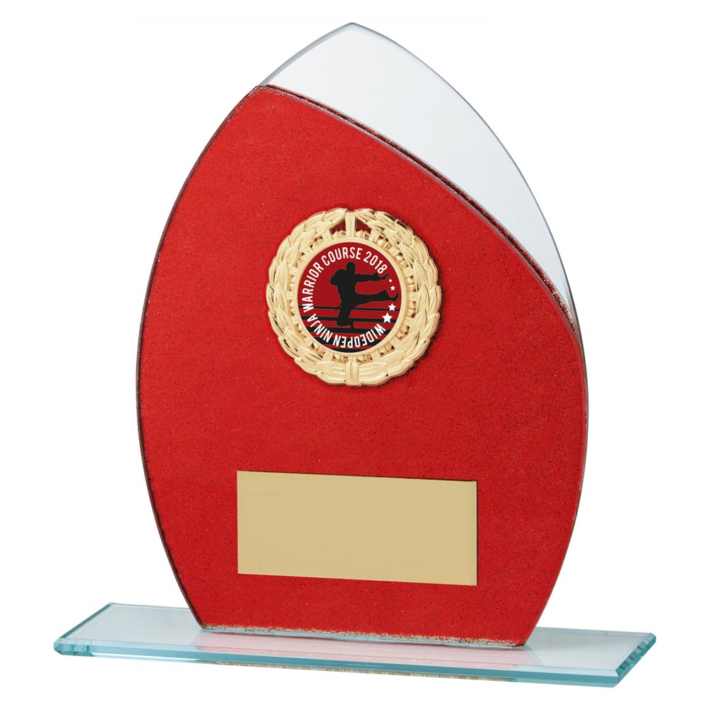 Draco Glitter Glass Award Red