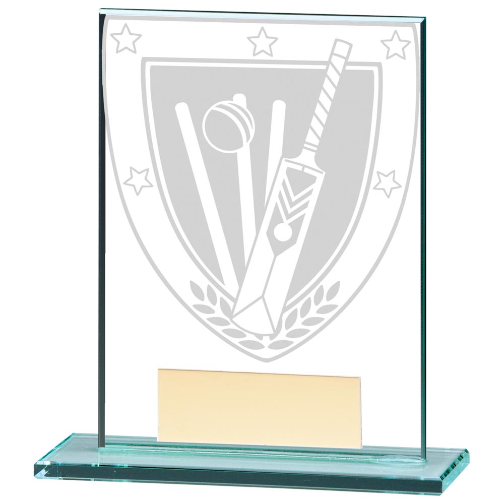 Millennium Cricket Jade Glass Trophy Award