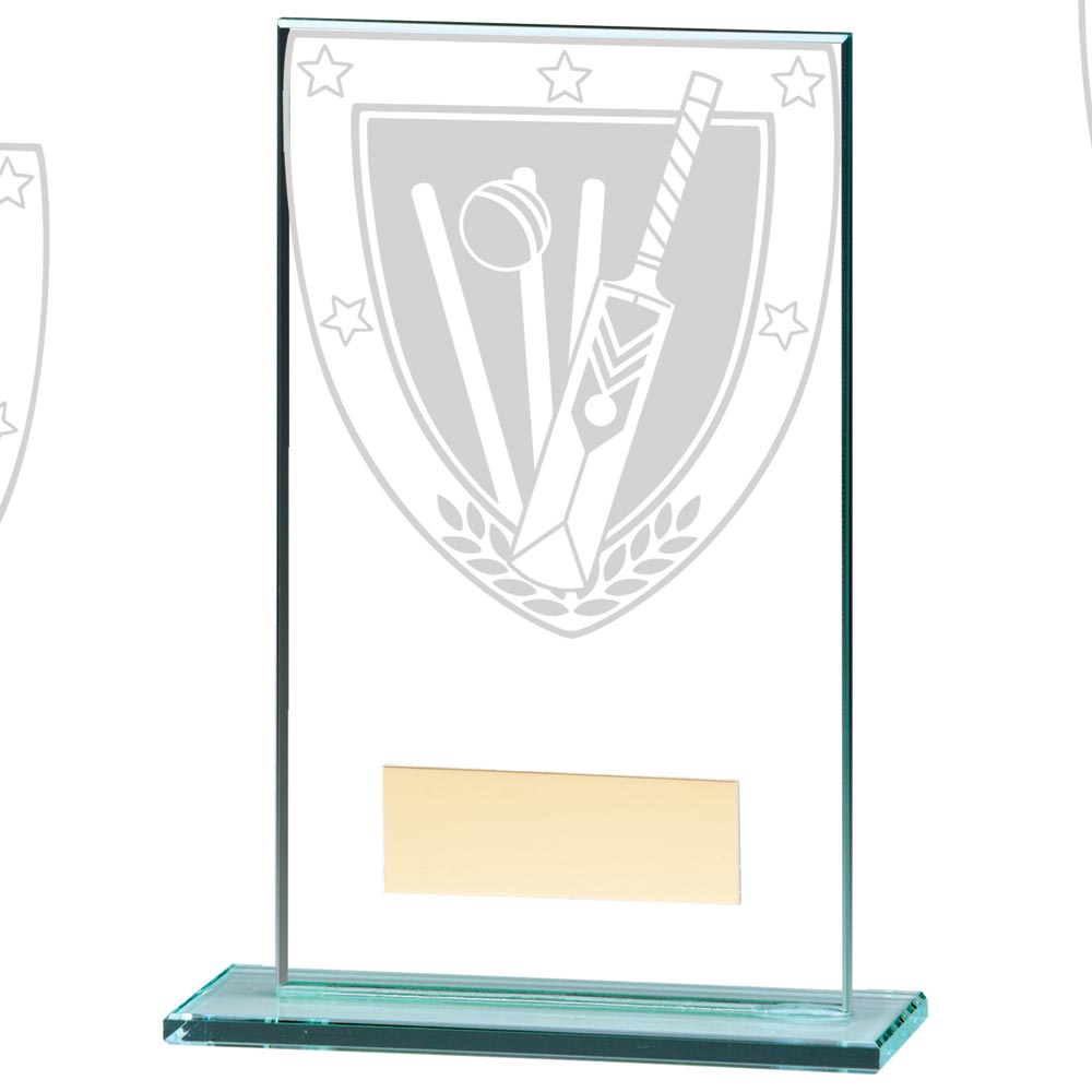 Millennium Cricket Jade Glass Trophy Award