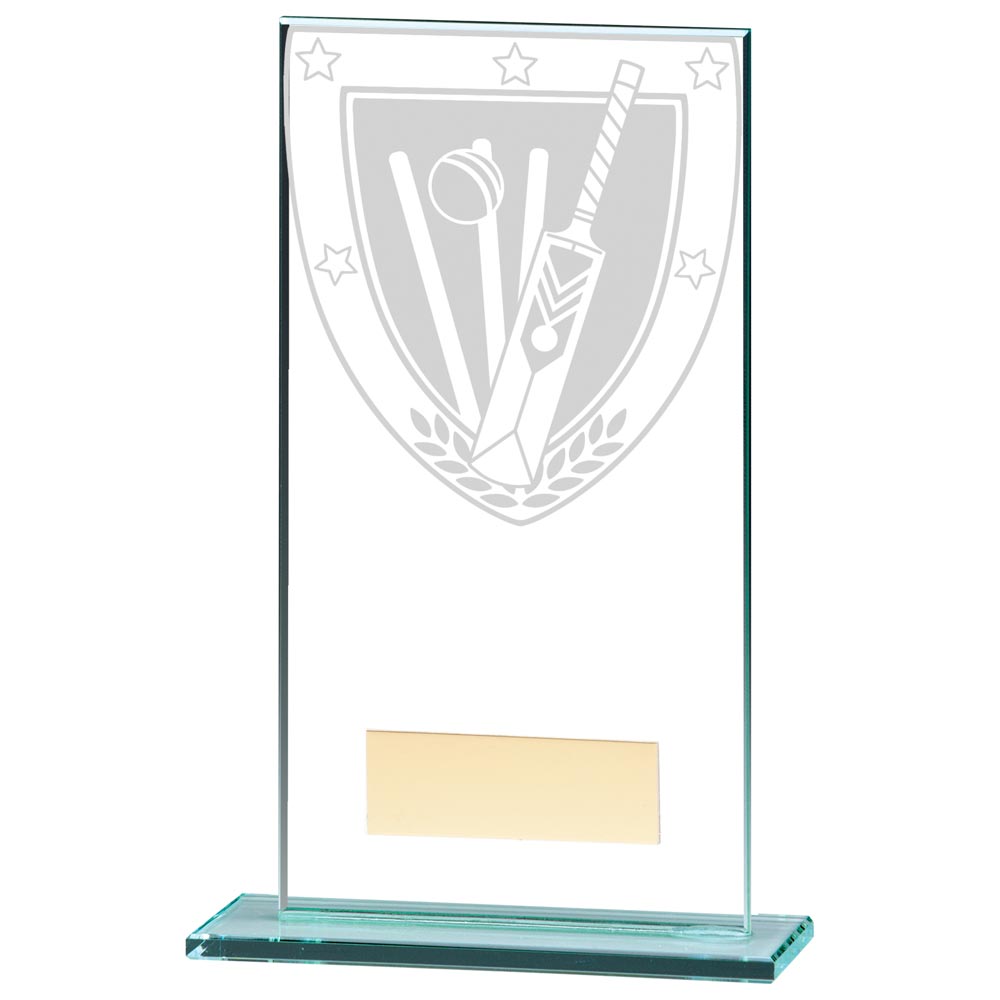 Millennium Cricket Jade Glass Trophy Award