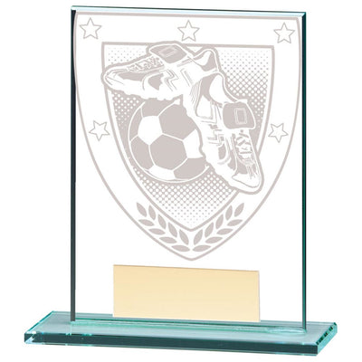 Millennium Football Trophy Boot Ball Jade Glass Award