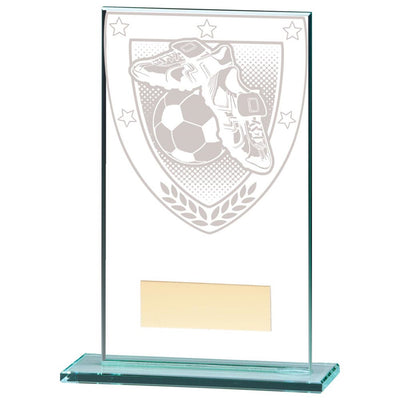 Millennium Football Trophy Boot Ball Jade Glass Award