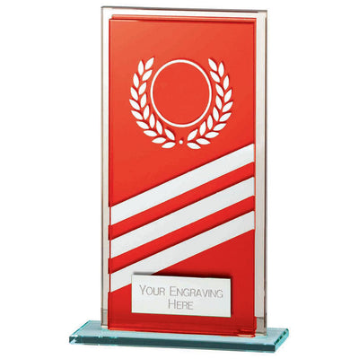 Talisman Mirror Glass Award Red & Silver