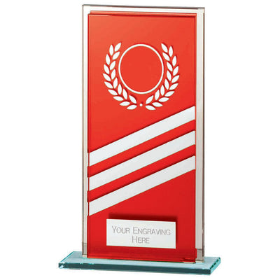 Talisman Mirror Glass Award Red & Silver