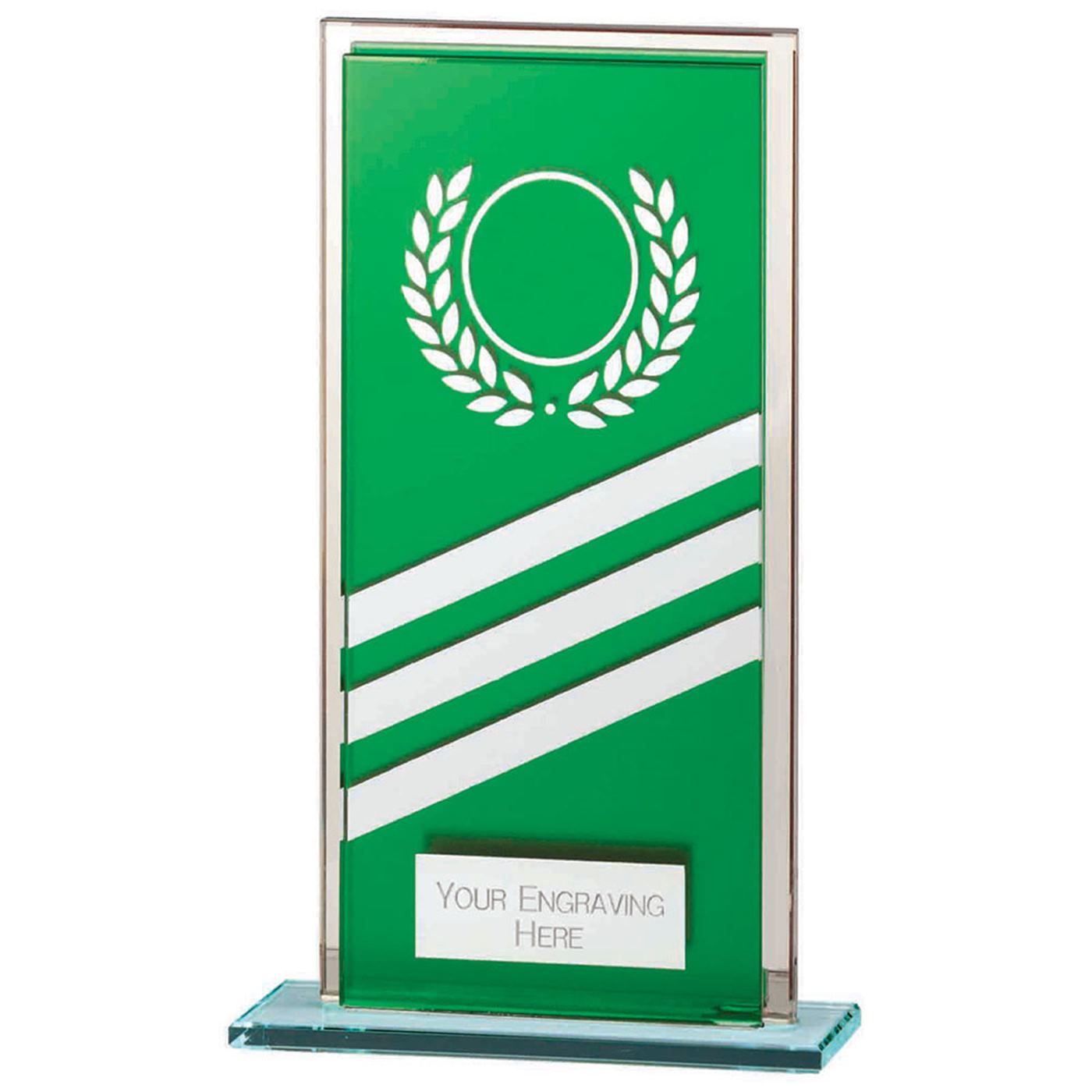 Talisman Mirror Glass Award Green & Silver