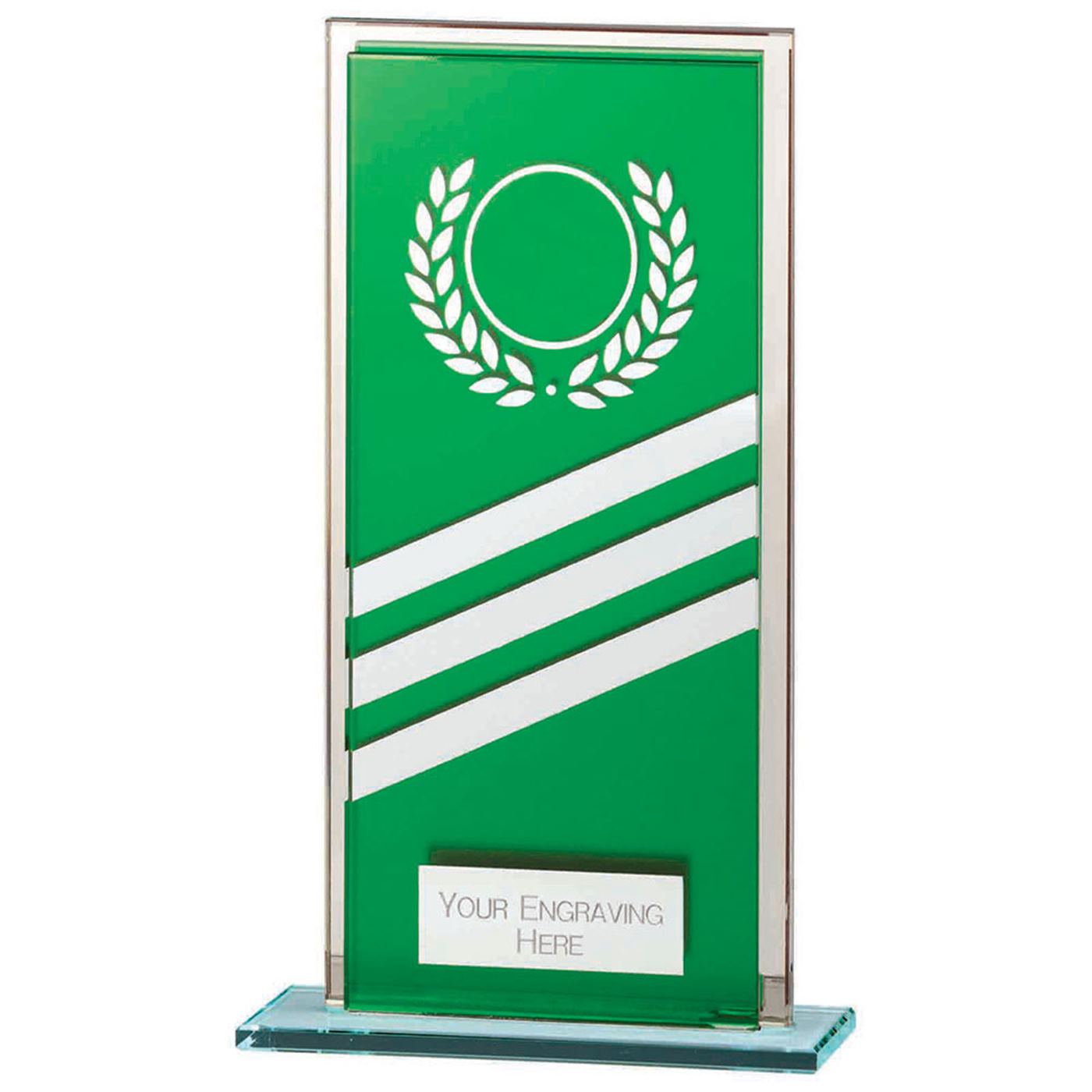 Talisman Mirror Glass Award Green & Silver