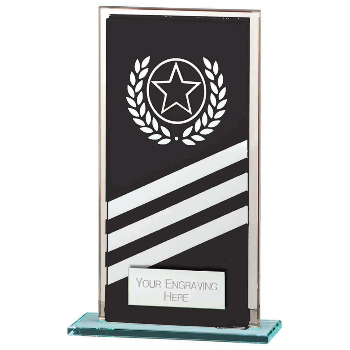 Talisman Mirror Glass Award Black & Silver