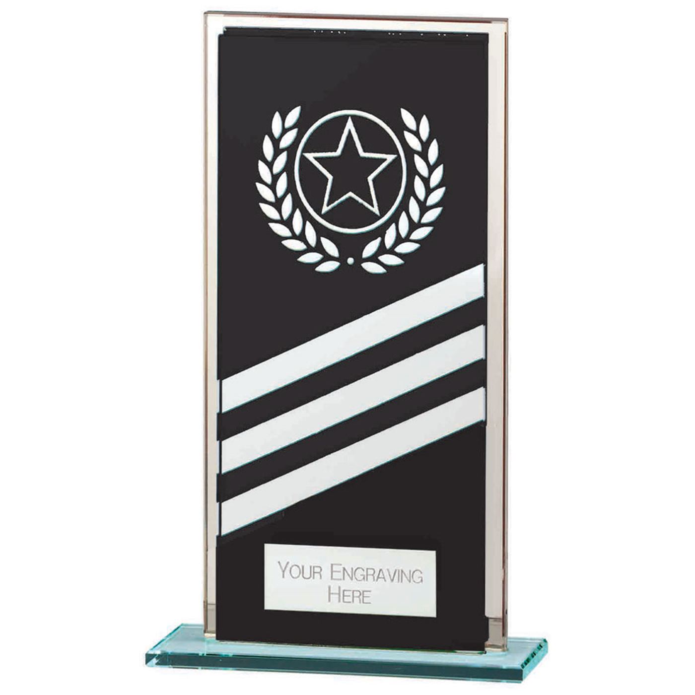 Talisman Mirror Glass Award Black & Silver