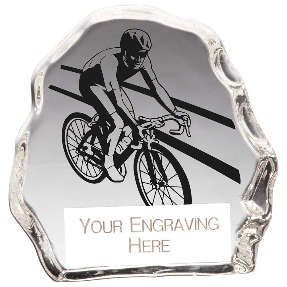 Mystique Cycling Glass Award Trophy