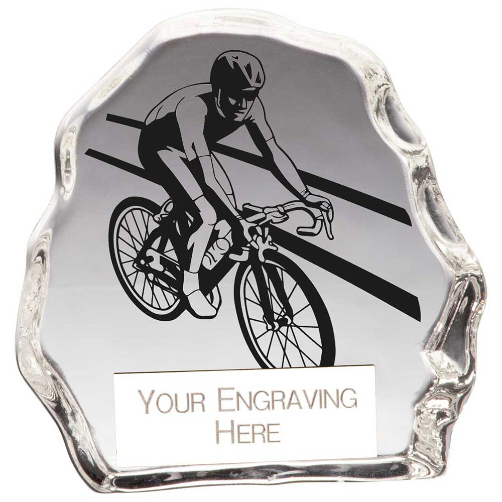 Mystique Cycling Glass Award Trophy