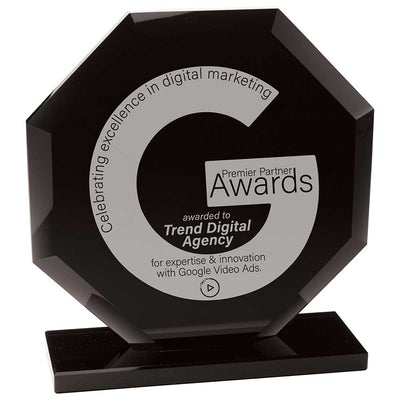 Octave Black Glass Award Trophy