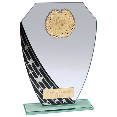 Starlight Hex Jade Glass Award Trophy - Black