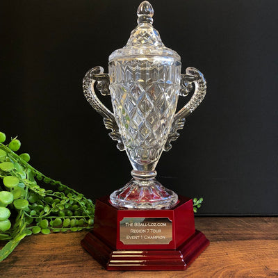 Crystal Champions Cup Trophy Award with Base