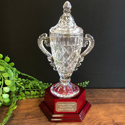 Crystal Champions Cup Trophy Award with Base