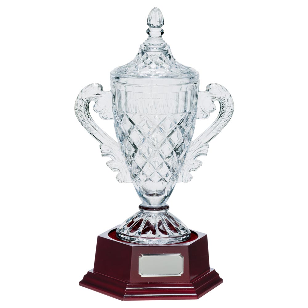 Crystal Champions Cup Trophy Award with Base