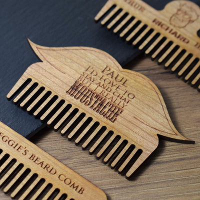 Personalised Engraved Moustache Beard Comb