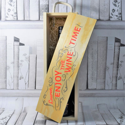 Personalised Printed Wine Wooden Box