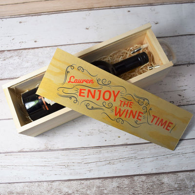 Personalised Printed Wine Wooden Box
