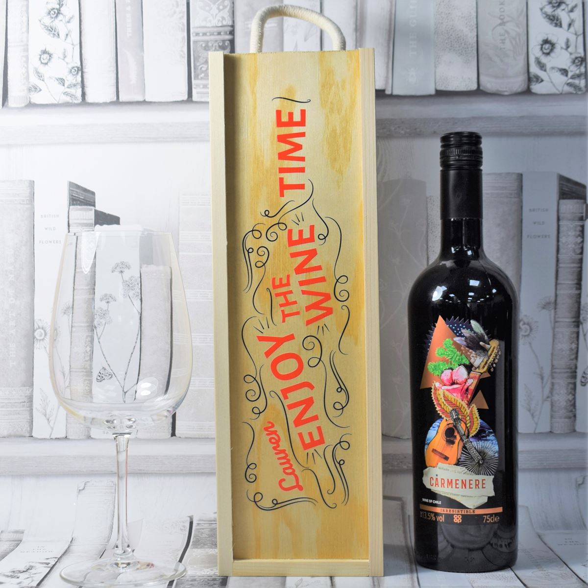 Personalised Printed Wine Wooden Box