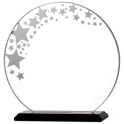 Clear Glass Circular Stars Trophy Award
