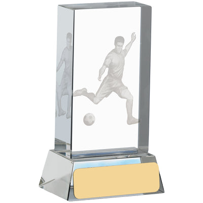 Football Trophy Glass 3D Footballer Award