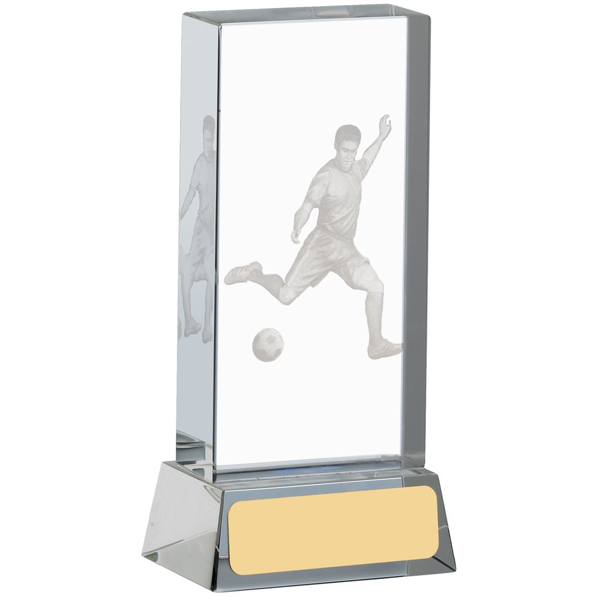 Football Trophy Glass 3D Footballer Award