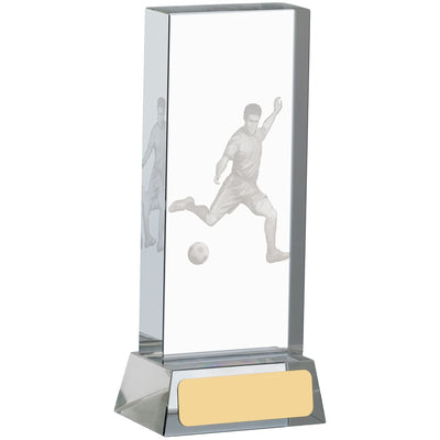 Football Trophy Glass 3D Footballer Award