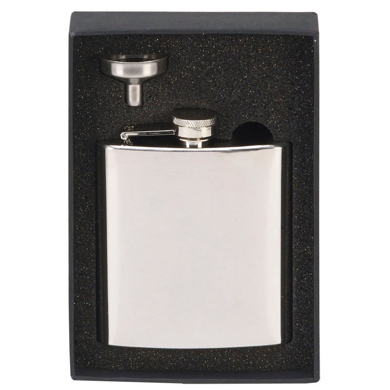 6oz stainless steel hip flask funnel gift set